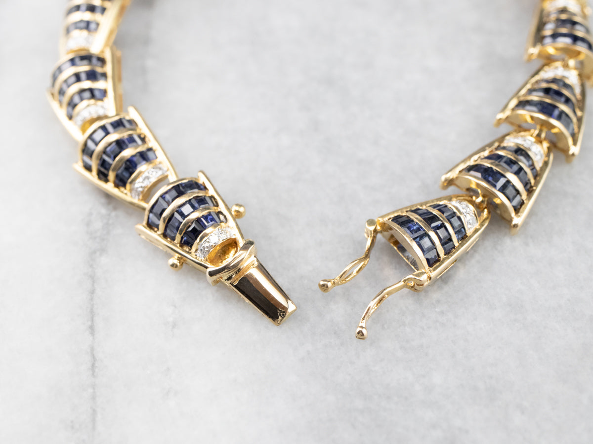 High Quality Sapphire and Diamond Bracelet