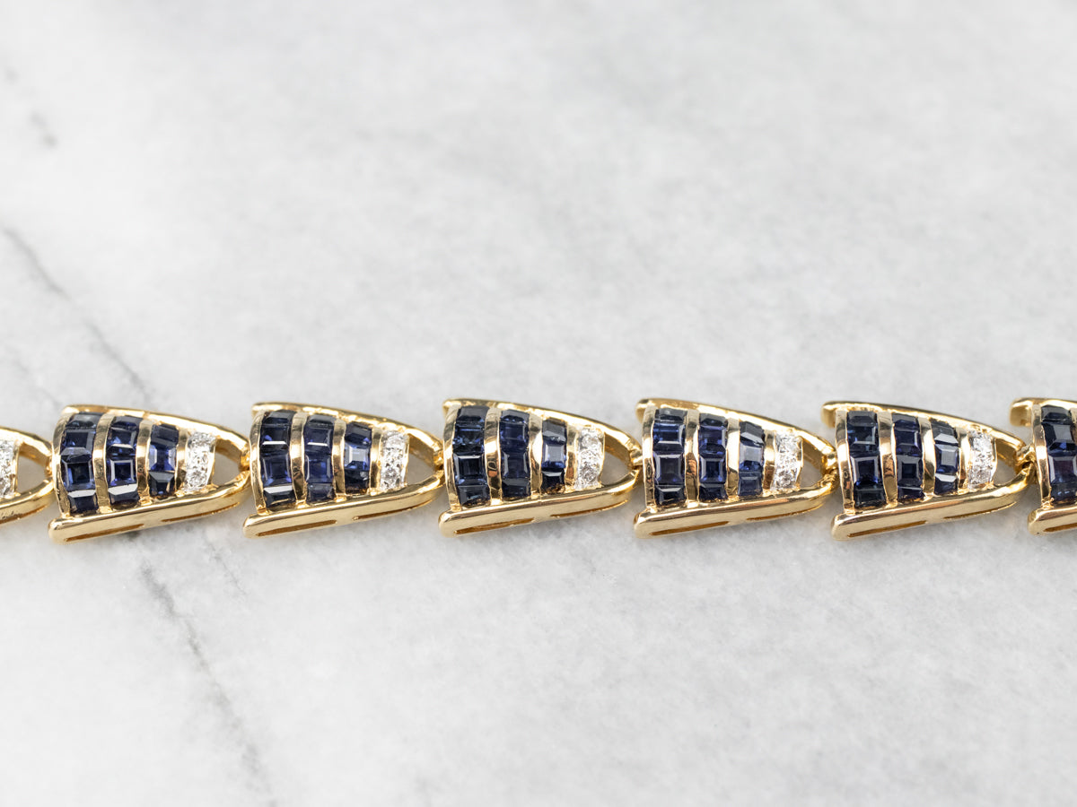 High Quality Sapphire and Diamond Bracelet