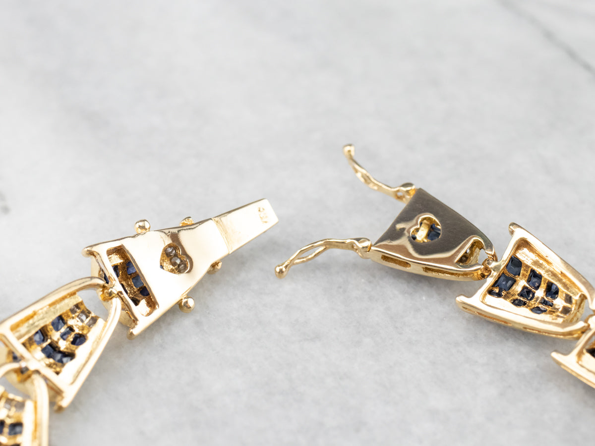 High Quality Sapphire and Diamond Bracelet