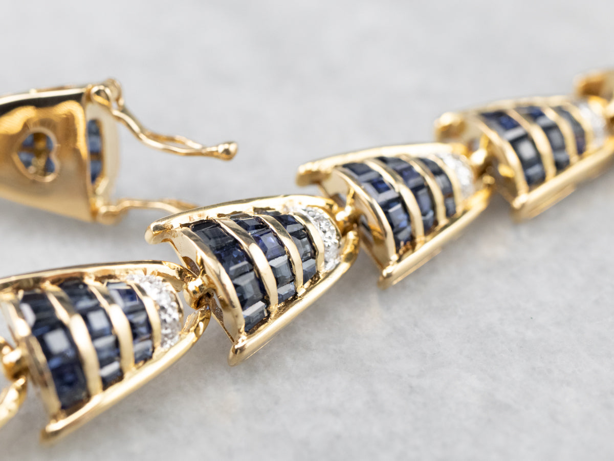 High Quality Sapphire and Diamond Bracelet