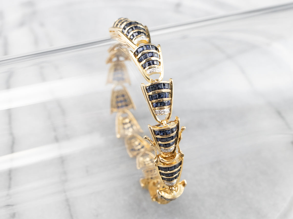 High Quality Sapphire and Diamond Bracelet