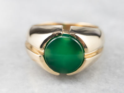 Men's Retro Era Green Onyx Ring