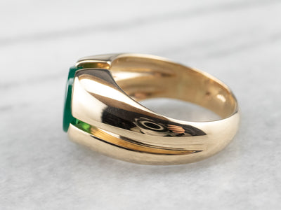 Men's Retro Era Green Onyx Ring