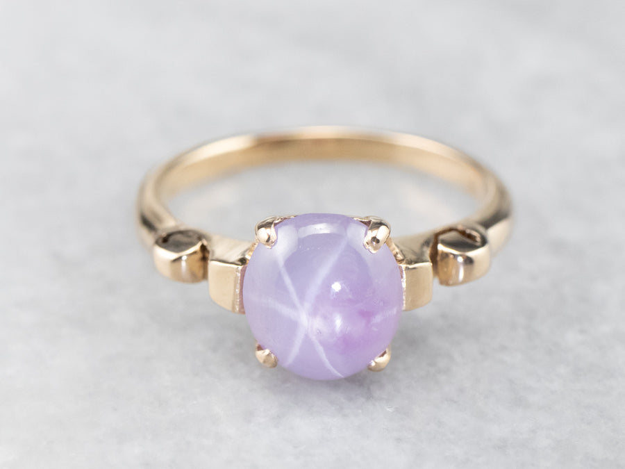 Vintage Gold Purple Star Sapphire Ring