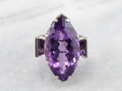 Marquise Cut Amethyst Cocktail Ring