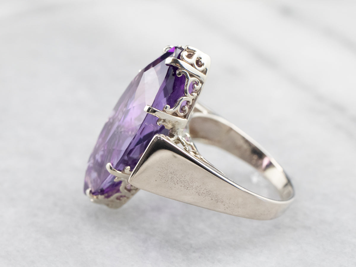 Marquise Cut Amethyst Cocktail Ring