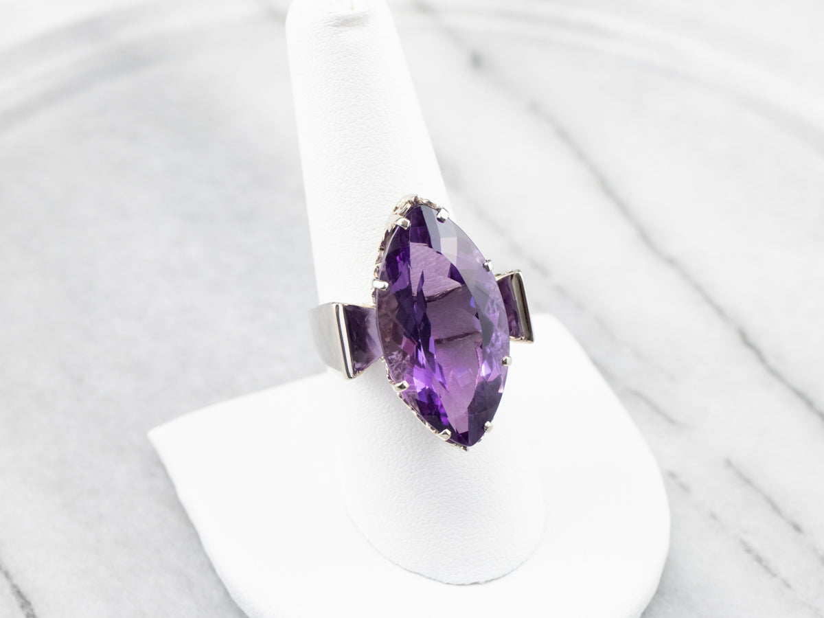 Marquise Cut Amethyst Cocktail Ring