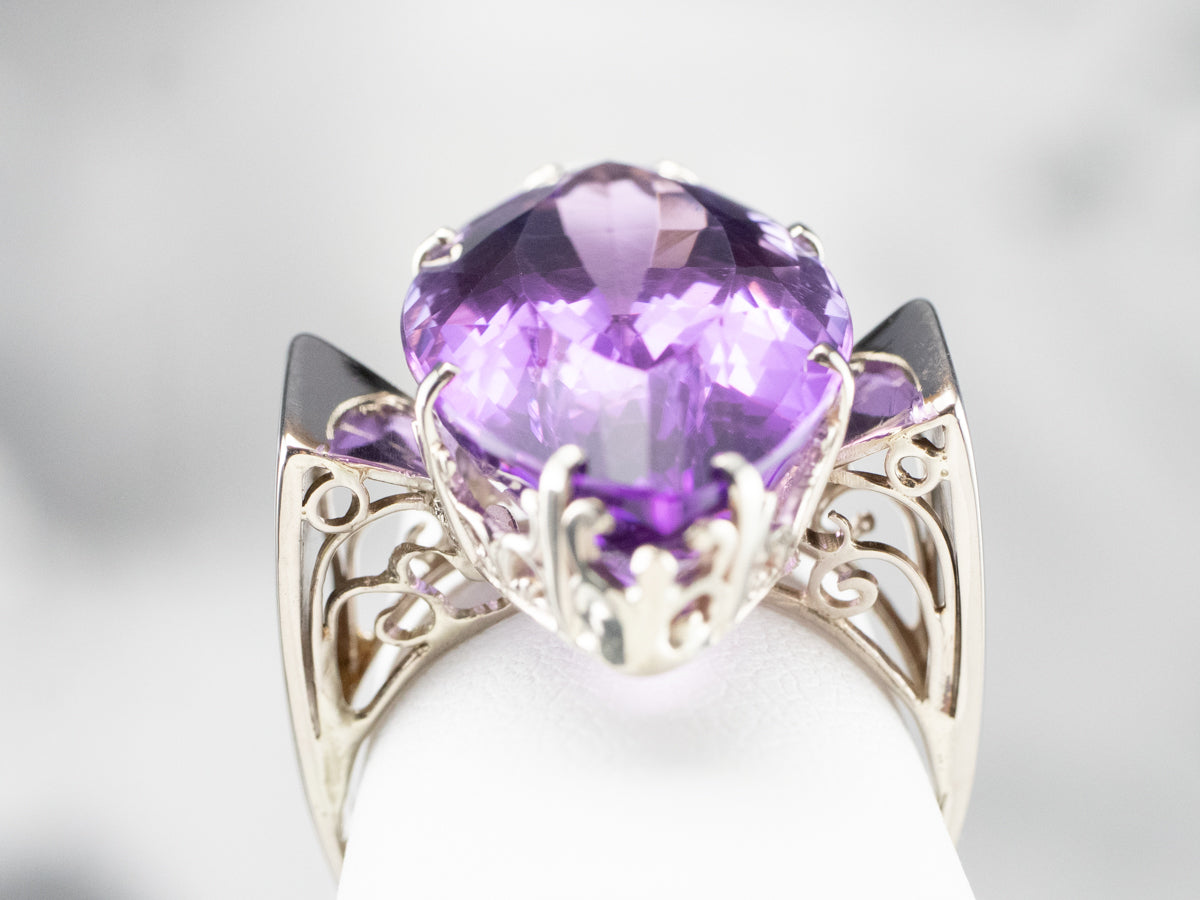 Marquise Cut Amethyst Cocktail Ring