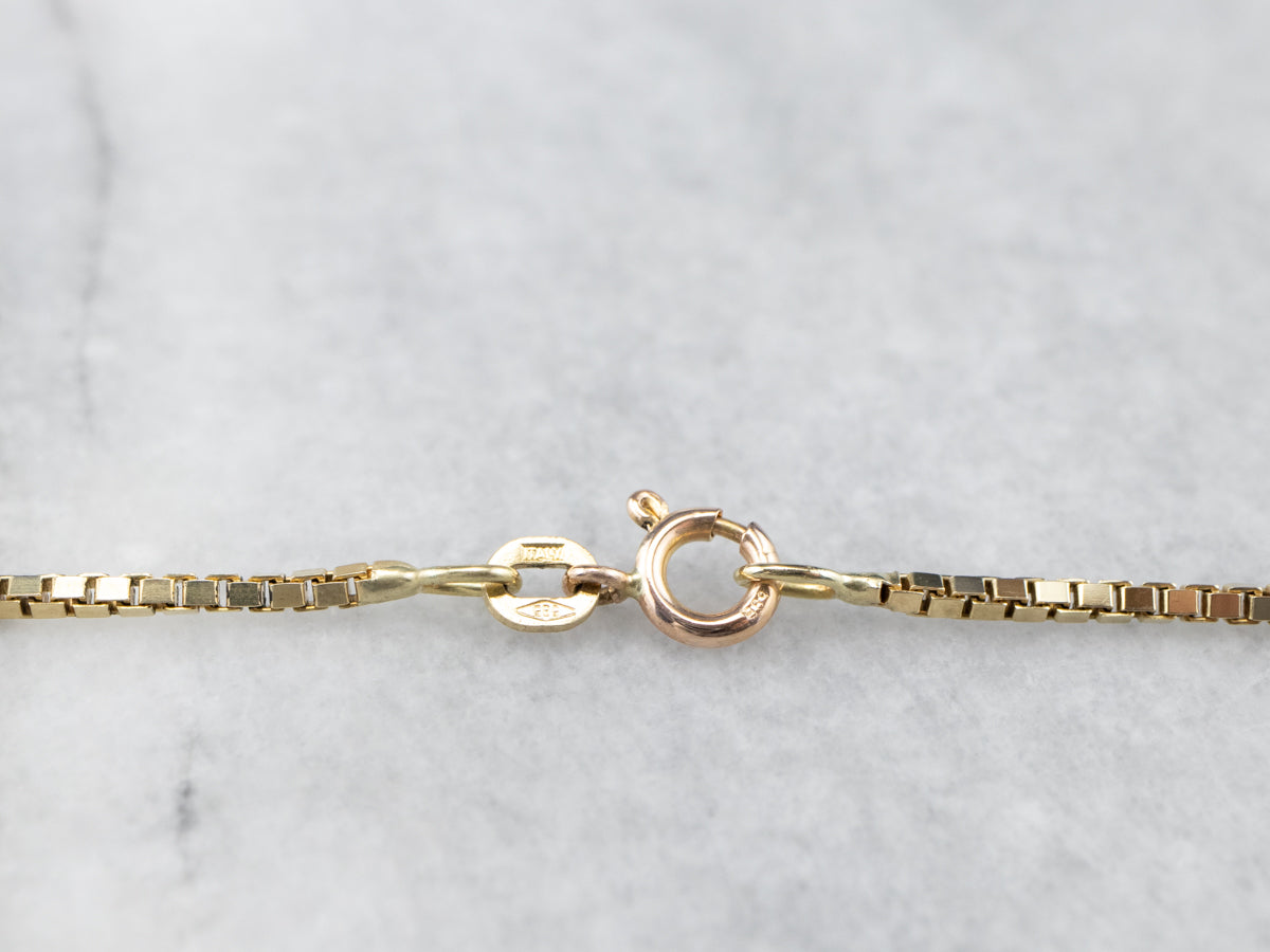 Cadena de caja gruesa de oro amarillo