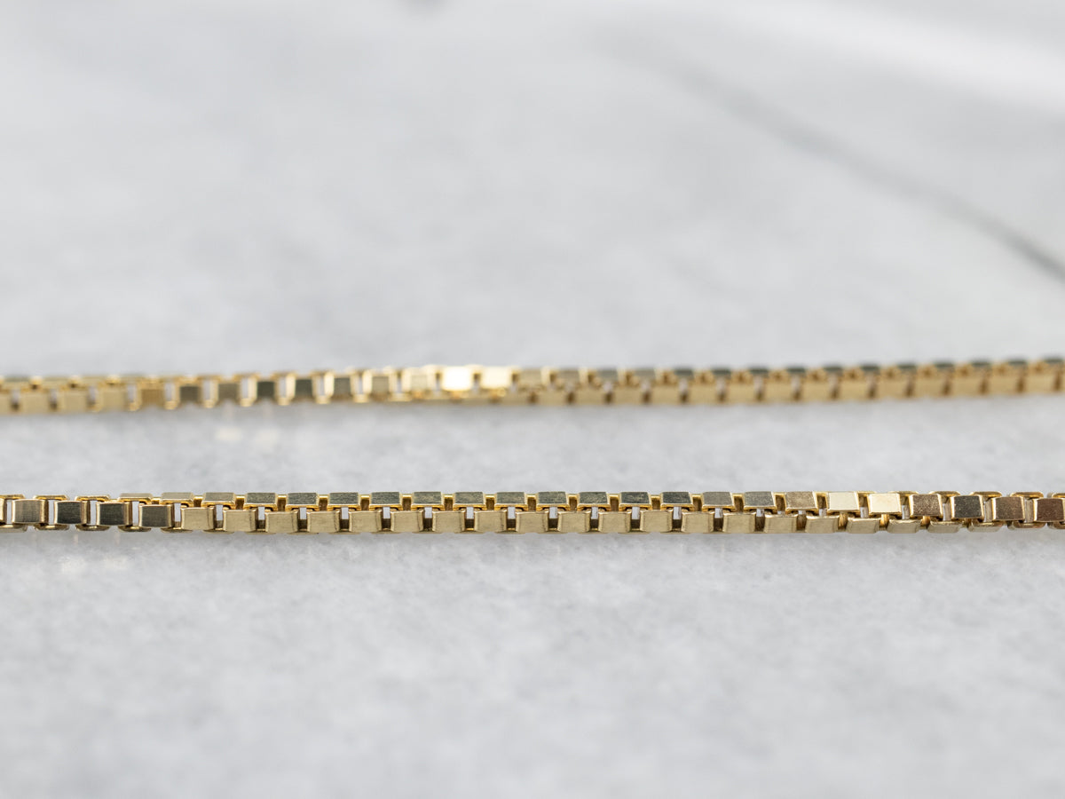 Cadena de caja gruesa de oro amarillo