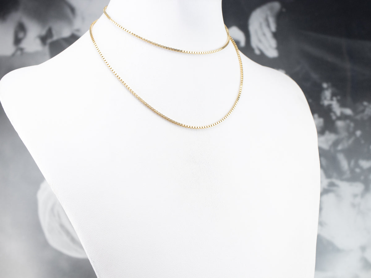 Cadena de caja gruesa de oro amarillo