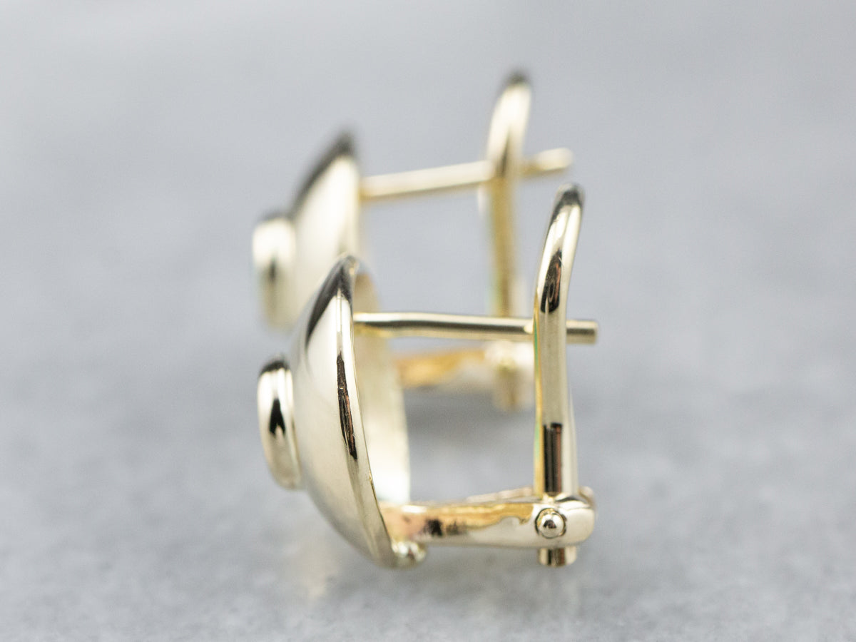 Aretes de oro esmeralda con engaste de bisel