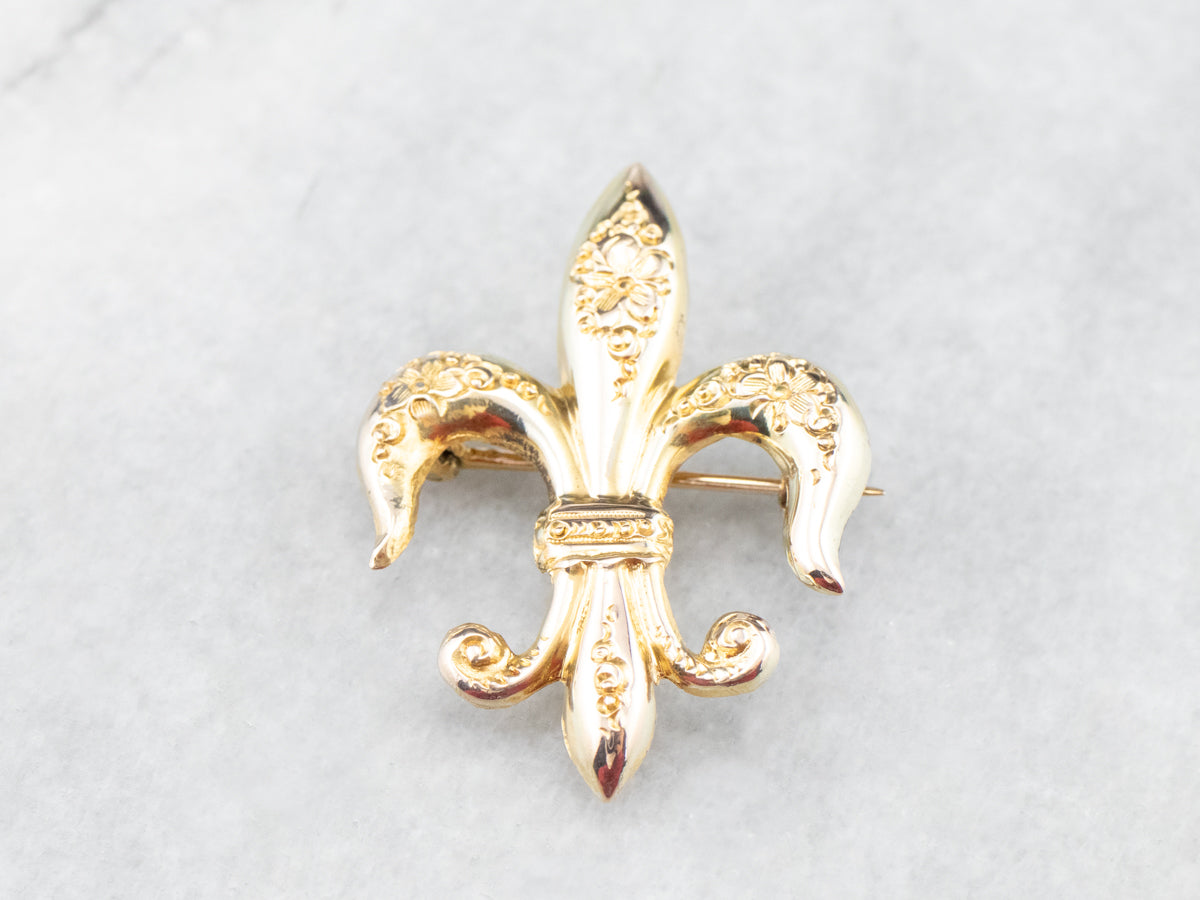 Victorian Fleur De Lis Brooch