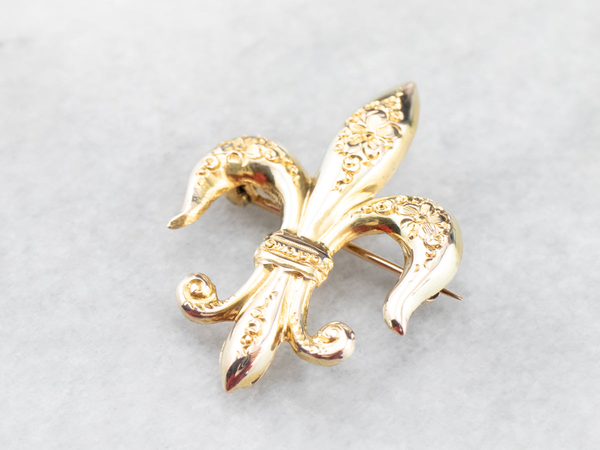 Victorian Fleur De Lis Brooch
