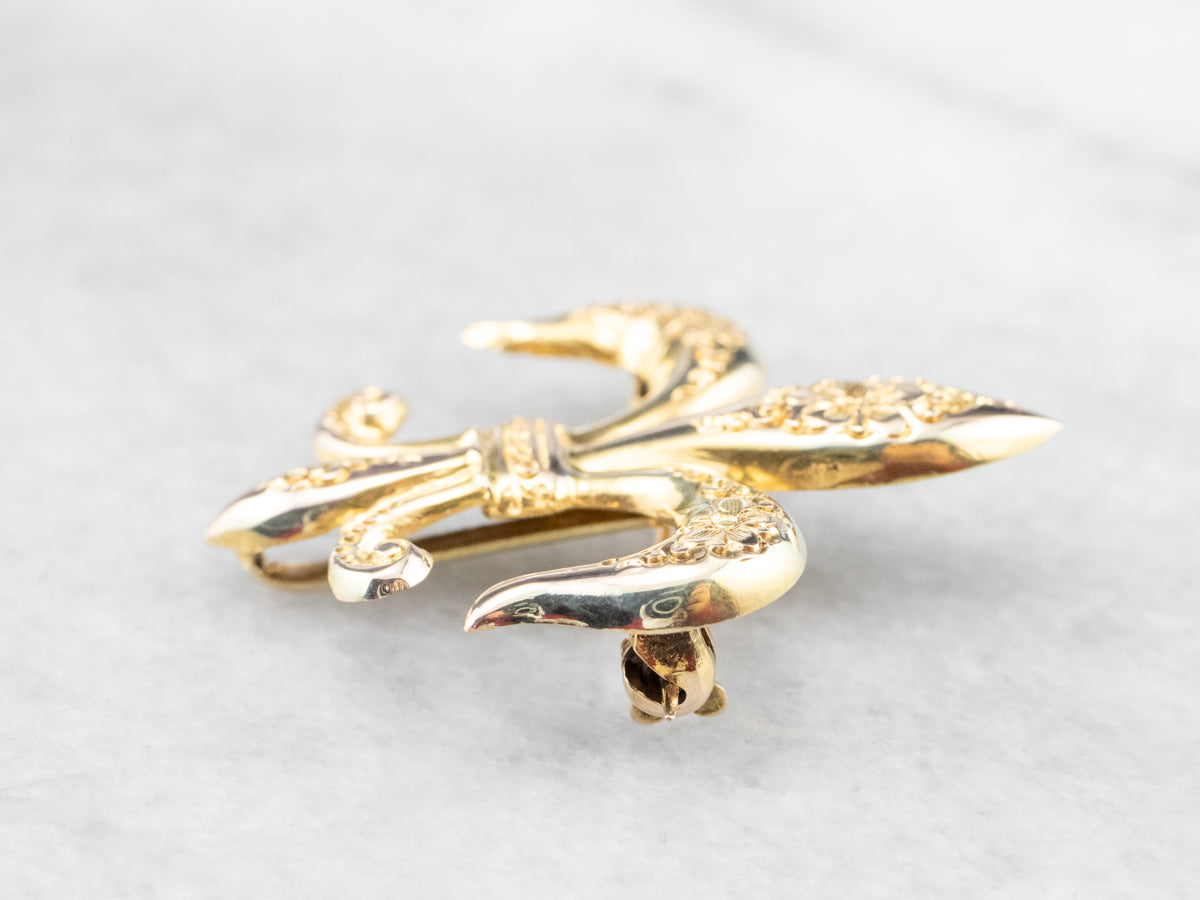 Victorian Fleur De Lis Brooch
