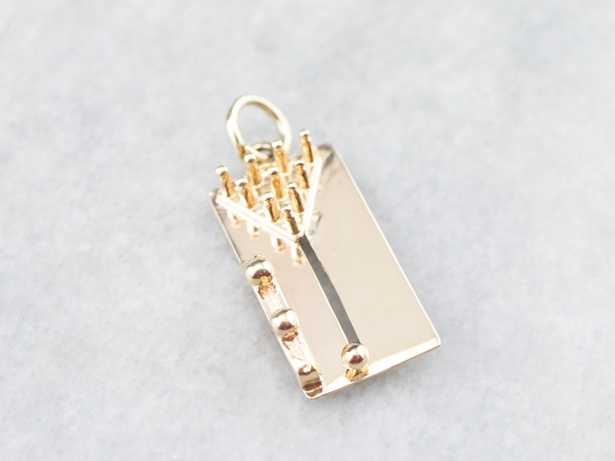 Gold Moving Parts Bowling Charm