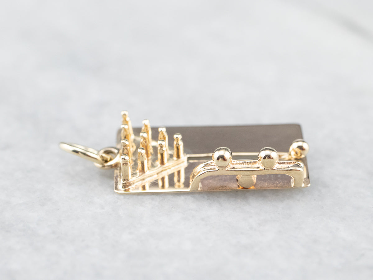 Gold Moving Parts Bowling Charm