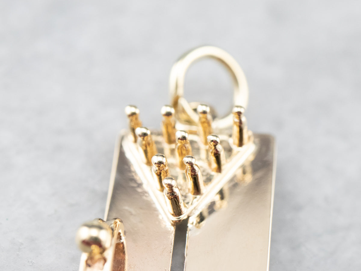 Gold Moving Parts Bowling Charm