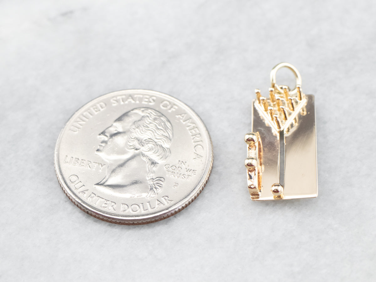 Gold Moving Parts Bowling Charm