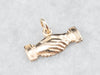 Gold Shaking Hands Charm