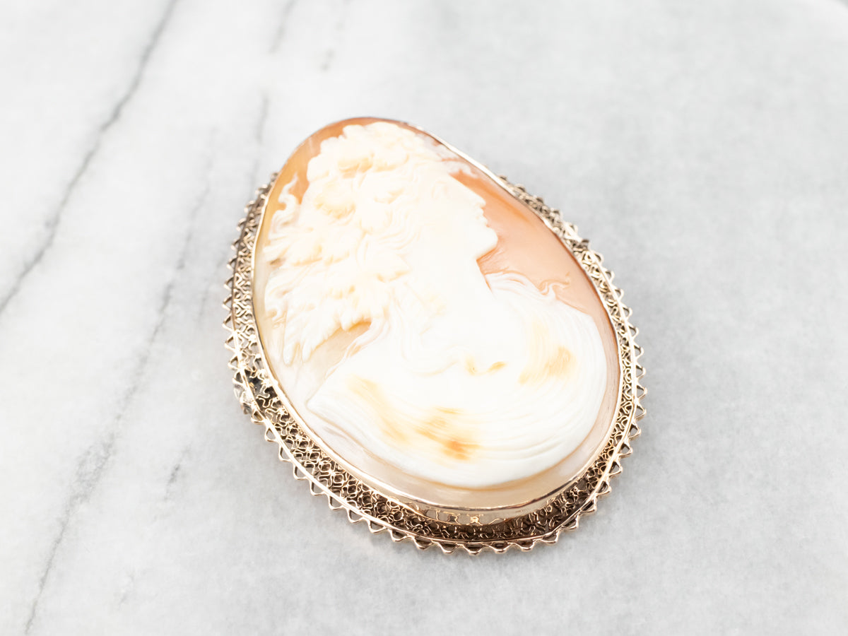 Bacchus God of Wine Cameo Brooch or Pendant