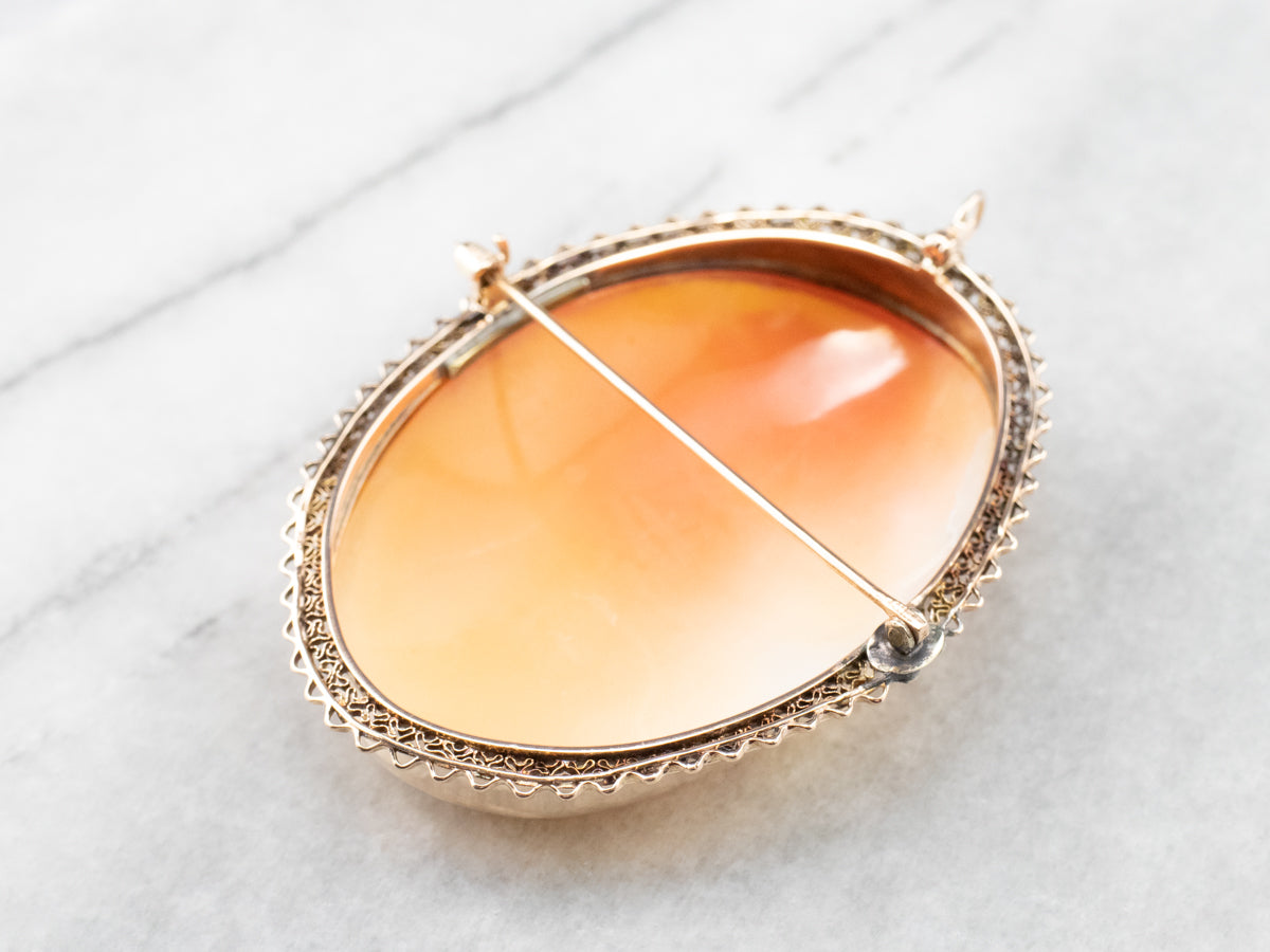 Bacchus God of Wine Cameo Brooch or Pendant