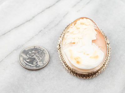 Bacchus God of Wine Cameo Brooch or Pendant