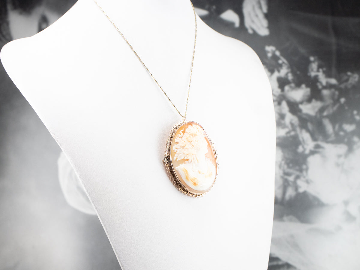 Bacchus God of Wine Cameo Brooch or Pendant