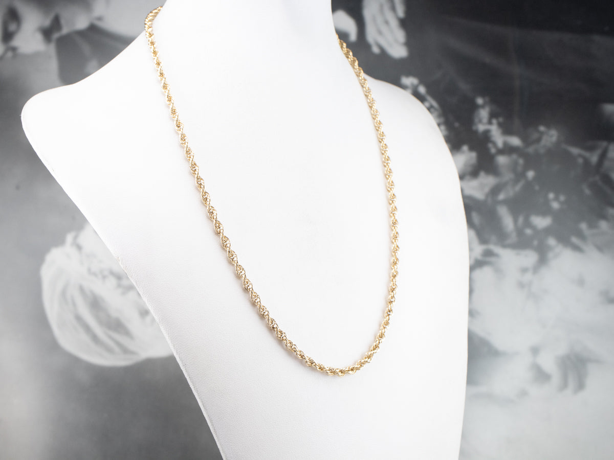 Cadena de cuerda retorcida de oro de 14 quilates