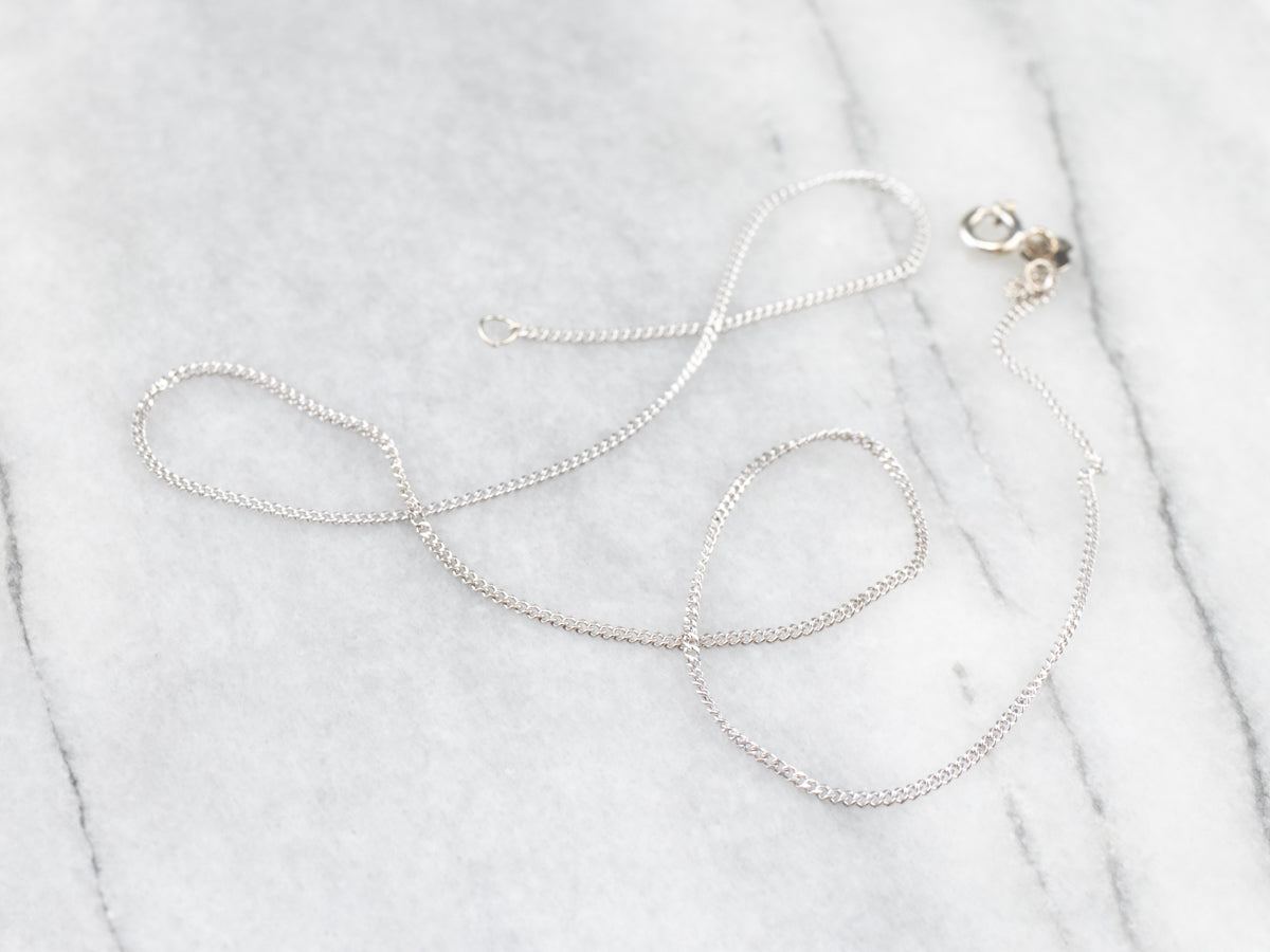 18K White Gold Curb Chain