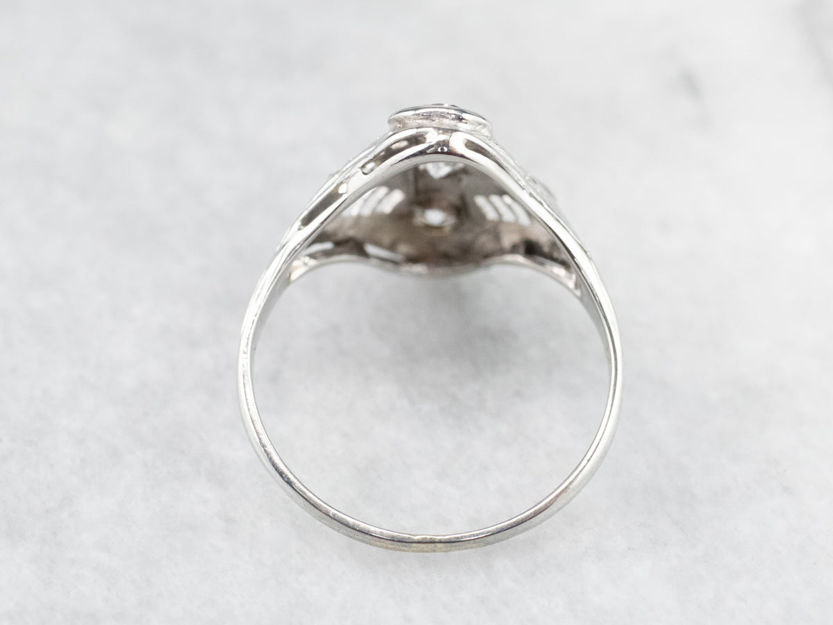 Art Deco Diamond White Gold Dinner Ring