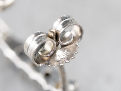 Sapphire Diamond White Gold Drop Earrings