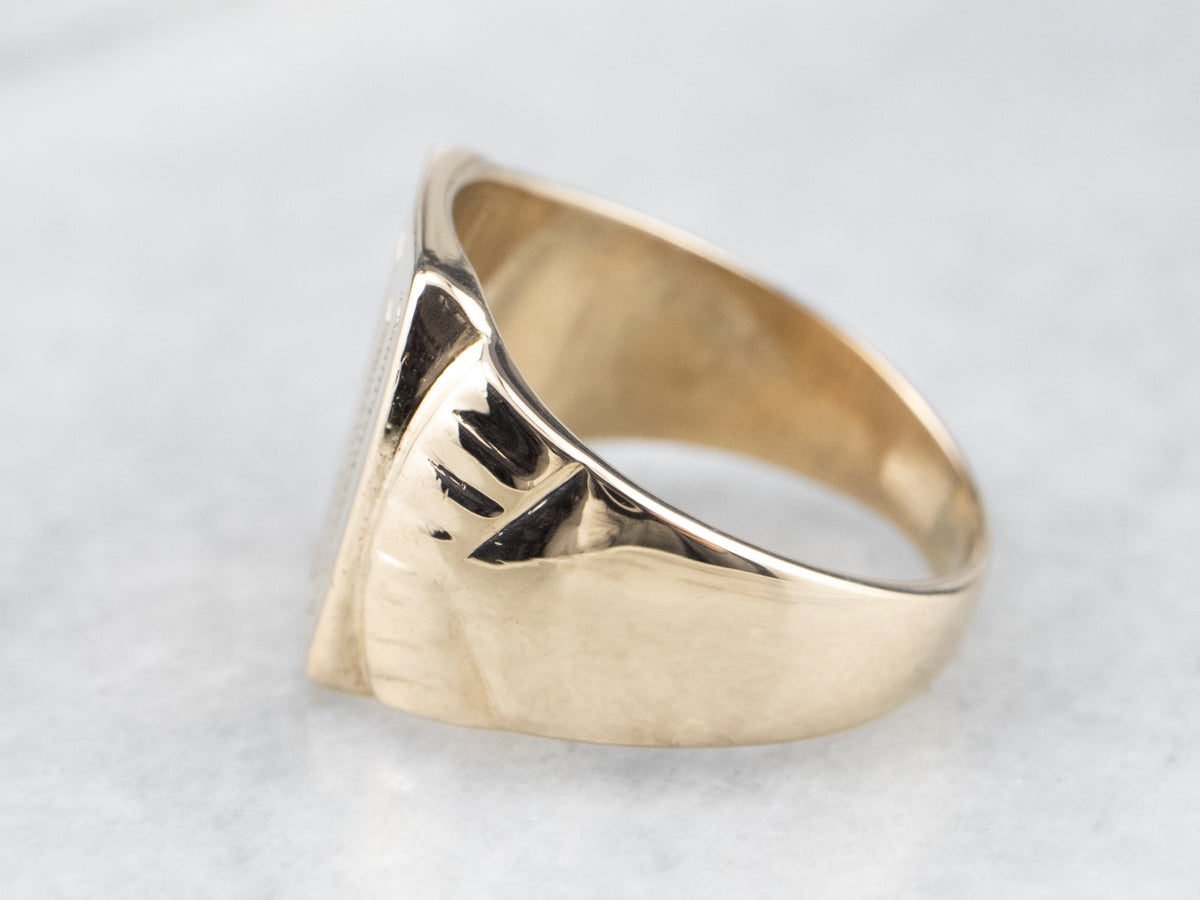 Mid-Century "SW" Gold Signet Ring