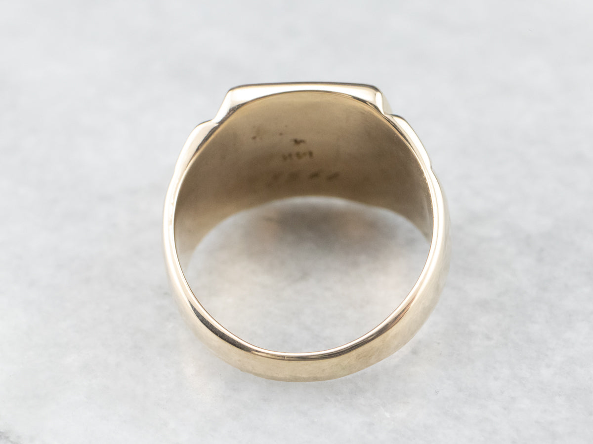 Mid-Century "SW" Gold Signet Ring