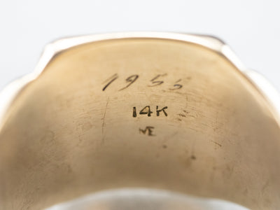 Mid-Century "SW" Gold Signet Ring
