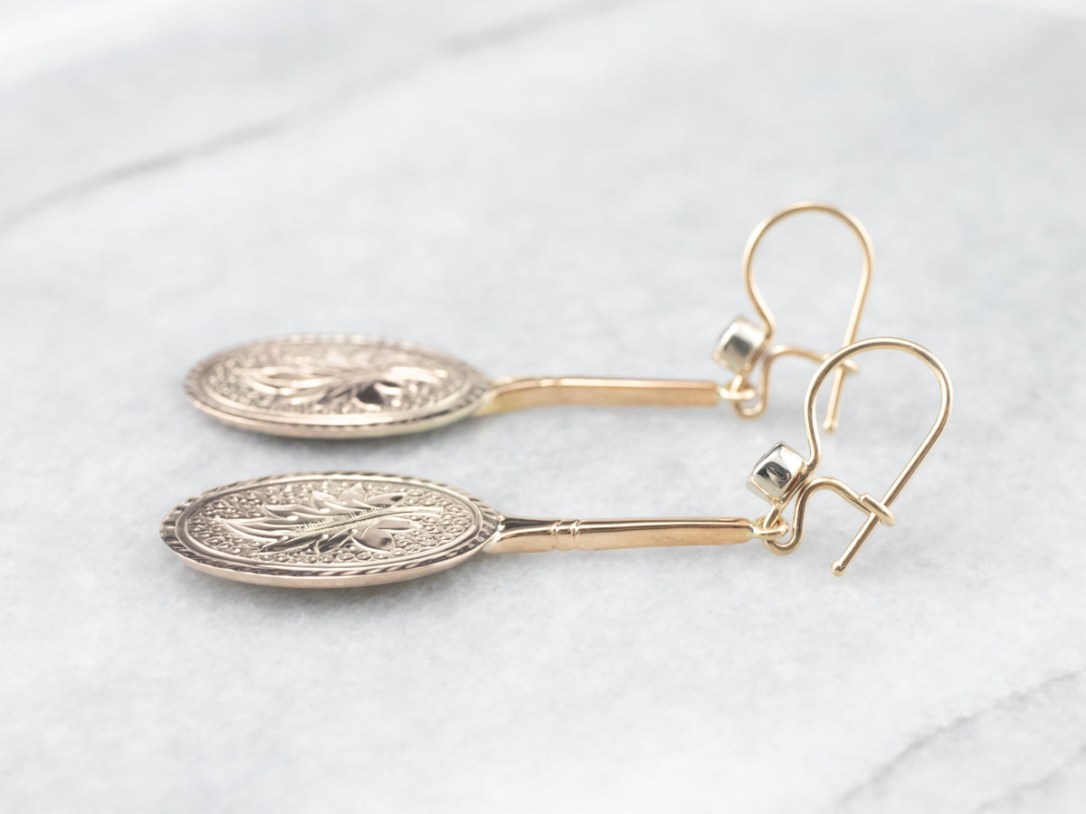 Ruby Gold Bar Drop Earrings