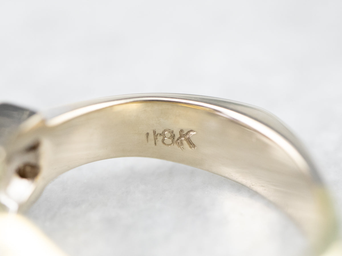 Asymmetrical Tanzanite Diamond Gold Ring