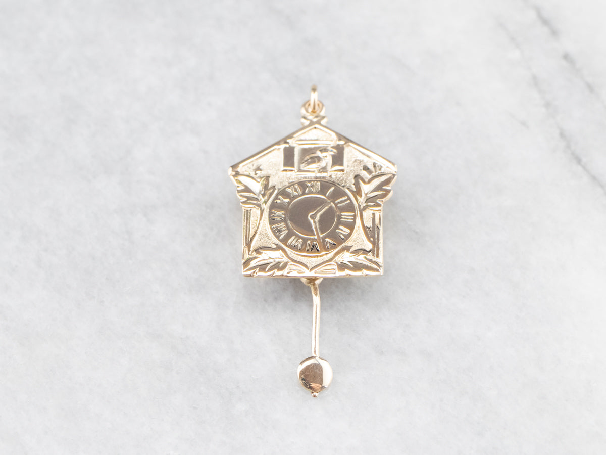 Gold Bavarian Cuckoo Clock Charm