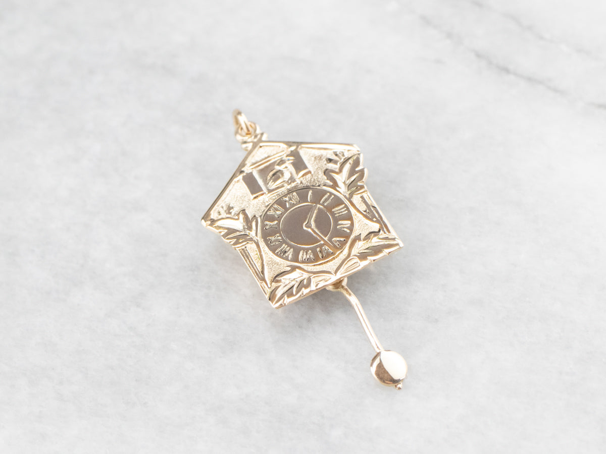 Gold Bavarian Cuckoo Clock Charm