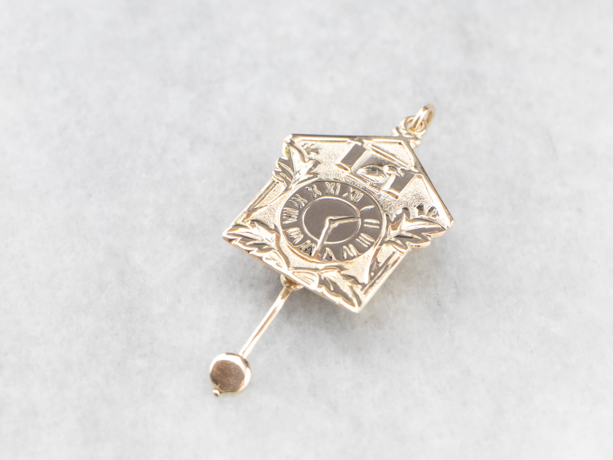 Gold Bavarian Cuckoo Clock Charm