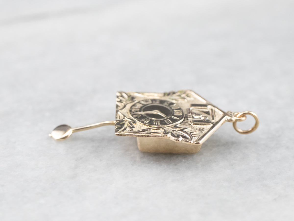 Gold Bavarian Cuckoo Clock Charm