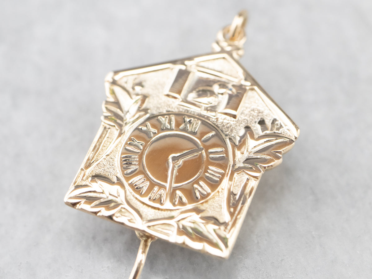 Gold Bavarian Cuckoo Clock Charm