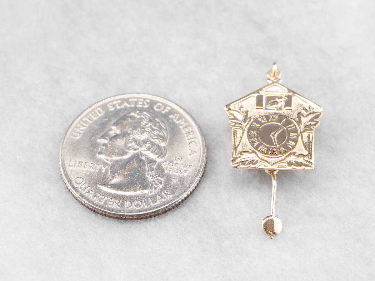 Gold Bavarian Cuckoo Clock Charm