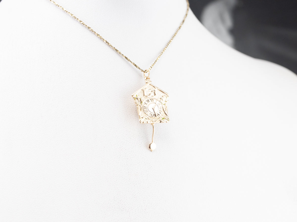 Gold Bavarian Cuckoo Clock Charm