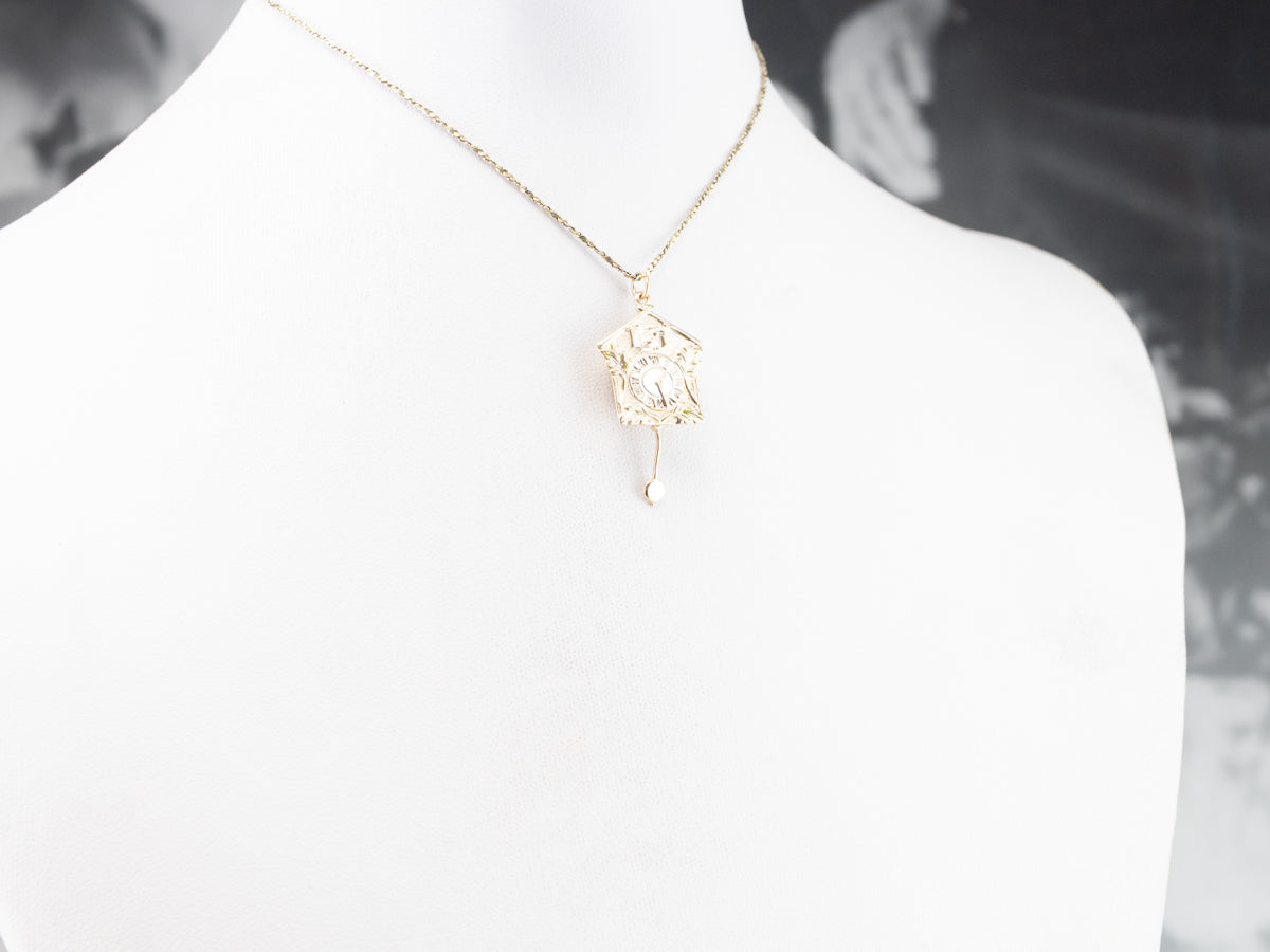 Gold Bavarian Cuckoo Clock Charm