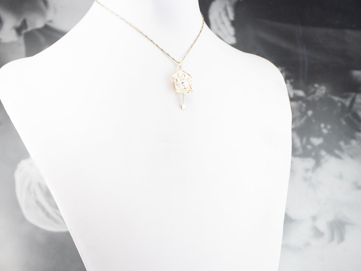 Gold Bavarian Cuckoo Clock Charm