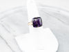 Amethyst Statement Ring in Yellow Gold