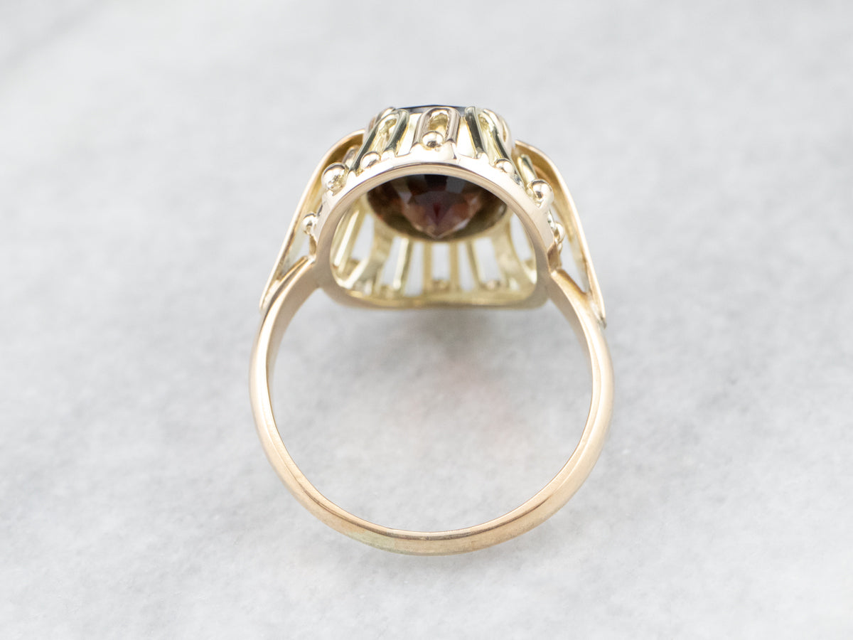 Mid Century Pyrope Garnet Cocktail Ring