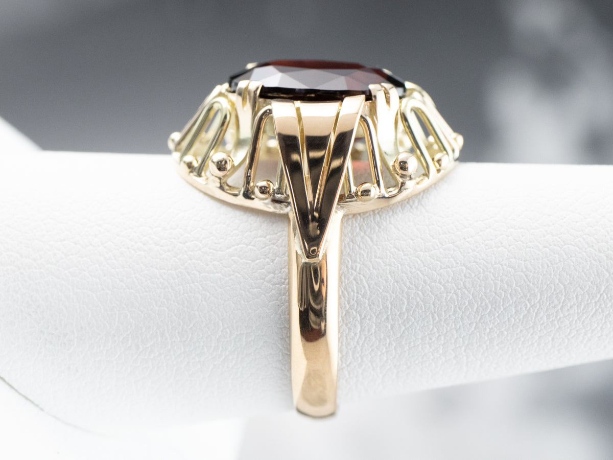 Mid Century Pyrope Garnet Cocktail Ring