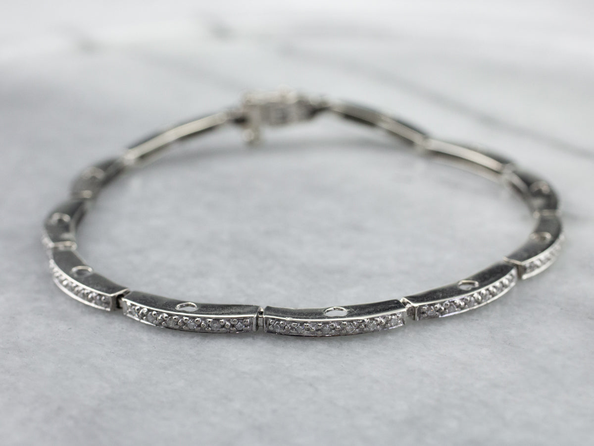 White Gold Diamond Link Bracelet
